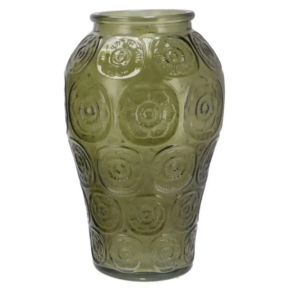 DK Design boeket vaas Circle - glas - olijfgroen - 15 x 25 cm