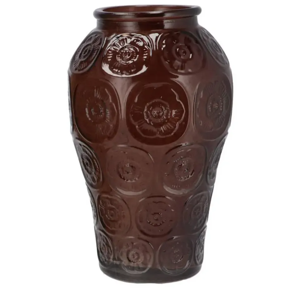 DK Design boeket vaas Circle - glas - donkerbruin - 15 x 25 cm