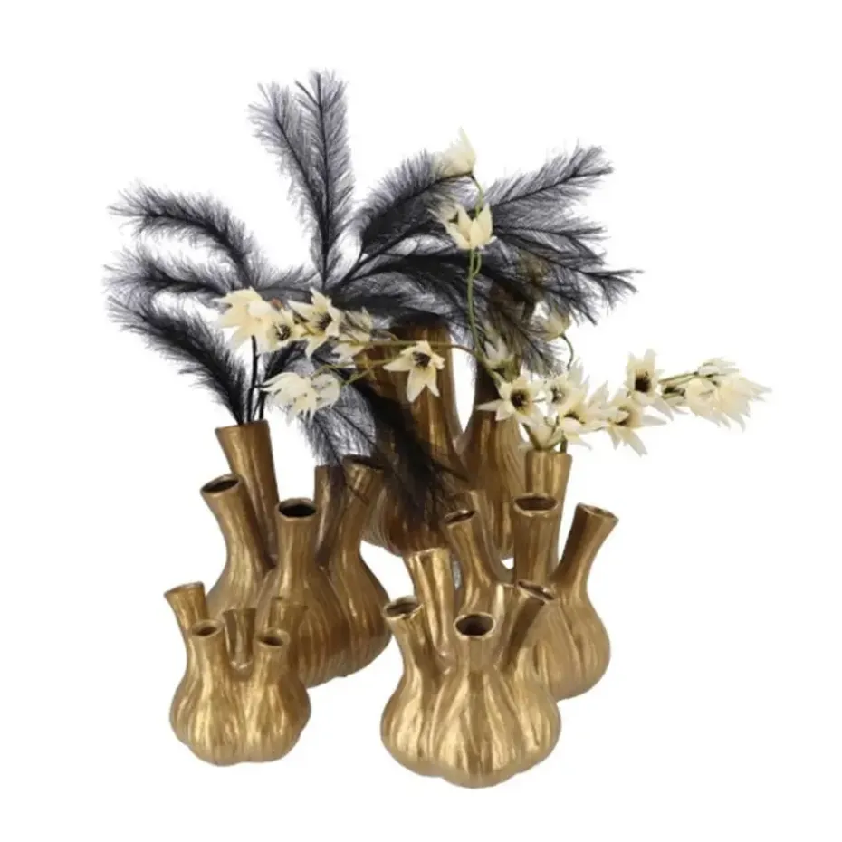 DK Design vaas Aglio - tulpenvaas - XL -mat goud - D26 x H35 cm