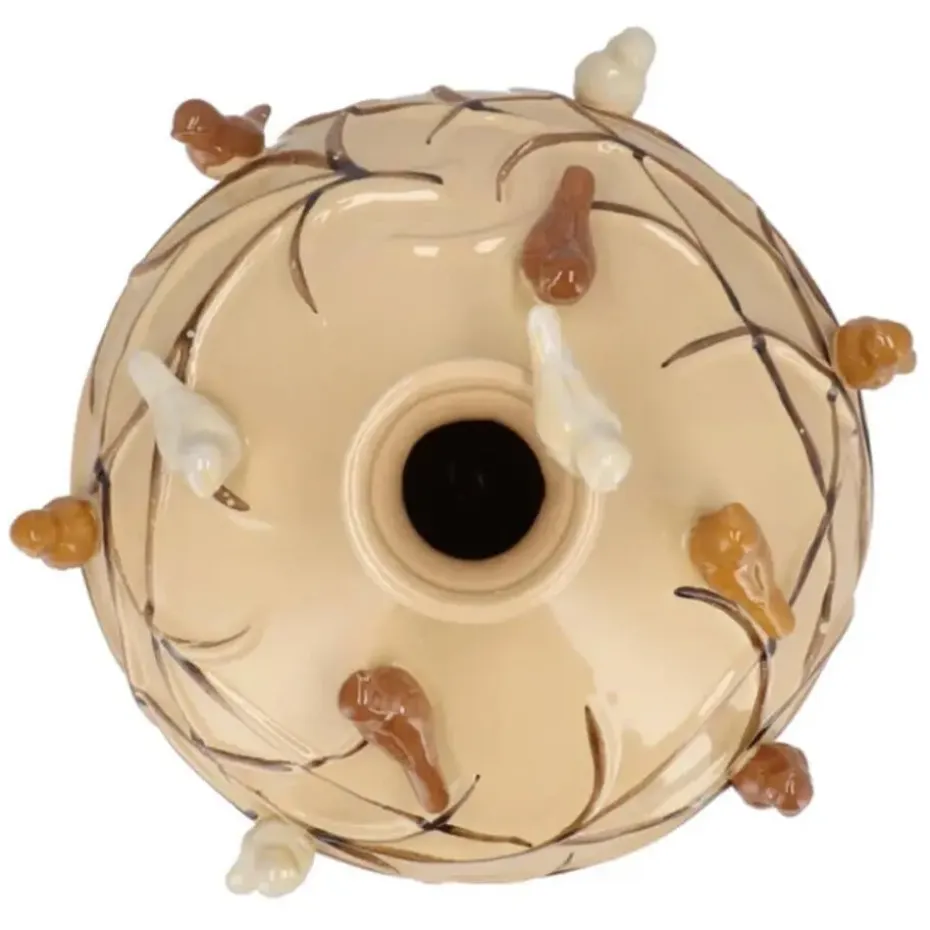 DK Design Vaas Vogels - zandkleurig - D18 x H18 cm