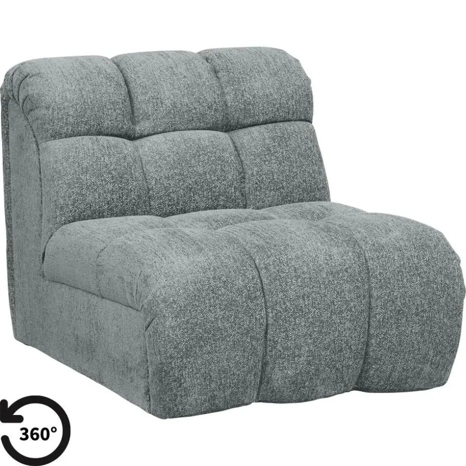 Draaifauteuil Beau - stof Raven - grijs