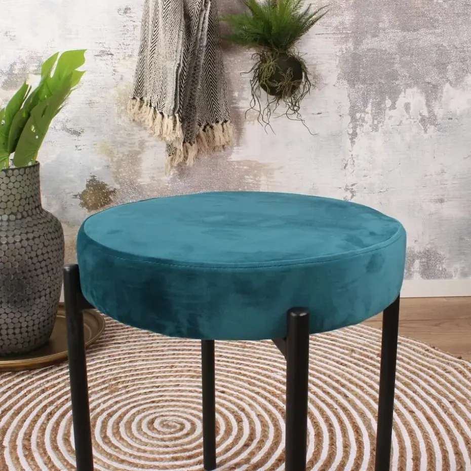 DS4U - Mika velvet kruk petrol