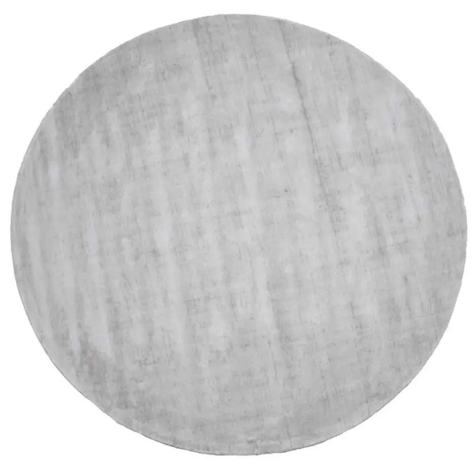 Dutch Lifestyle - Viscose - Vloerkleed - 115cm rond - Grijs