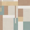 Dutch Wallcoverings - Arty Blocks grijs/beige/blauwgroen -0,53x10,05m