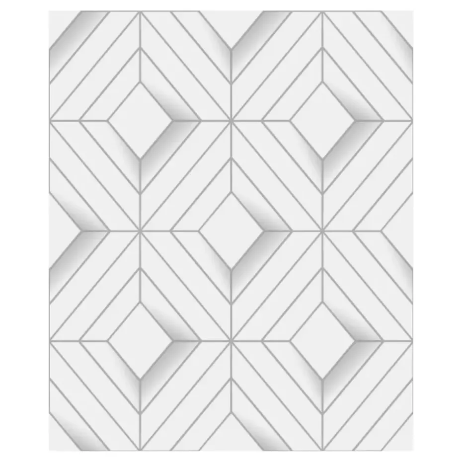 Dutch Wallcoverings - Galactik ruit wit/lichtgrijs - 0,53x10,05m