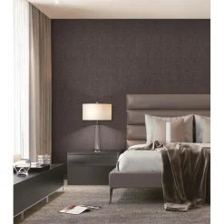 Dutch Wallcoverings - Grace Hessian text. plain chocolate - GR322708