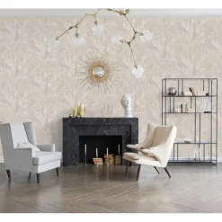 Dutch Wallcoverings - Grace Tropical palm leaf mink - GR322103
