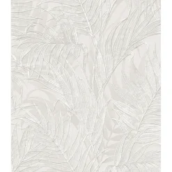 Dutch Wallcoverings - Grace Tropical palm leaf silver - GR322101