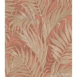 Dutch Wallcoverings - Grace Tropical palm leaf brown/gold - GR322106