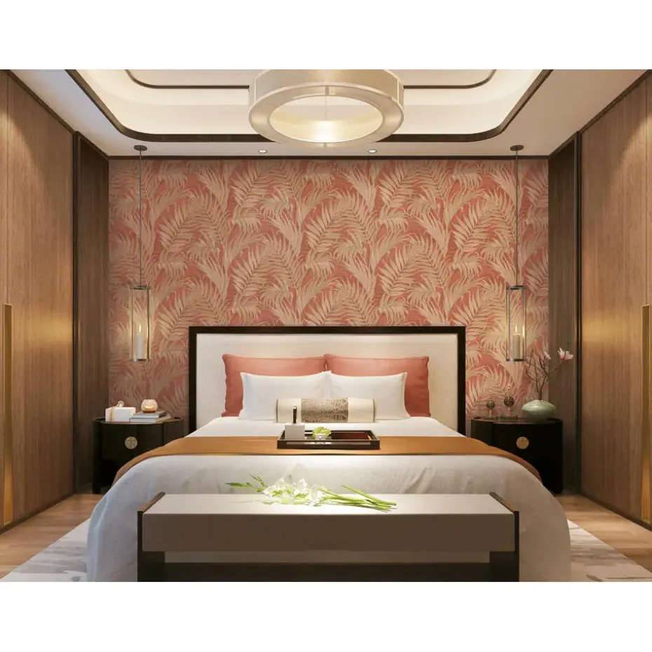 Dutch Wallcoverings - Grace Tropical palm leaf brown/gold - GR322106
