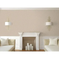 Dutch Wallcoverings - Grace 3d stitched cube beige - GR322305