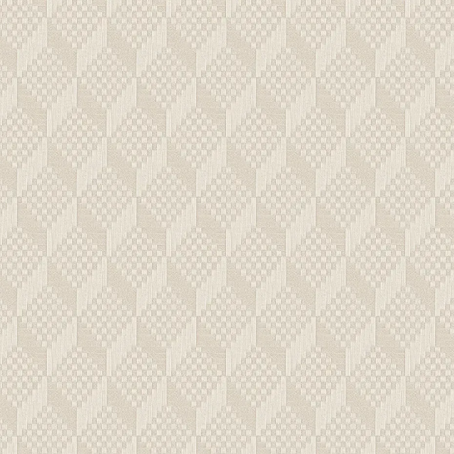 Dutch Wallcoverings - Grace 3D stitched cube cream - GR322302