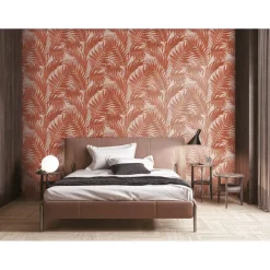 Dutch Wallcoverings - Grace Tropical palm leaf orange/beige - GR322107