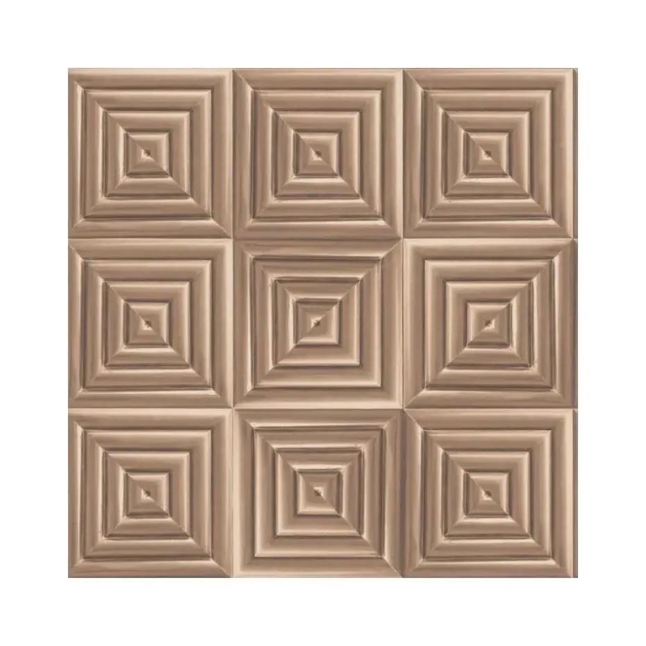 Dutch Wallcoverings - Hexagone 3D vierkant koper - 0,53x10,05m