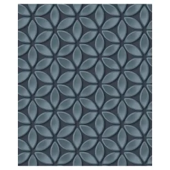 Dutch Wallcoverings - Hexagone dessin zwart/blauwgrijs - 0,53x10,05m
