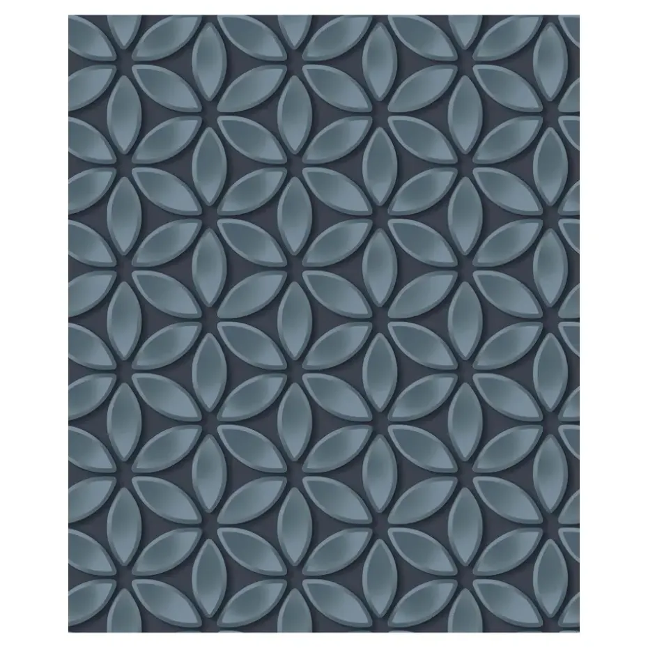 Dutch Wallcoverings - Hexagone dessin zwart/blauwgrijs - 0,53x10,05m