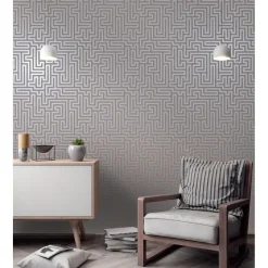 Dutch Wallcoverings - Indulgence Maze grey/rose/gold - 0,53x10,05m