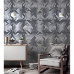 Dutch Wallcoverings - Indulgence Maze navy - 0,53x10,05m