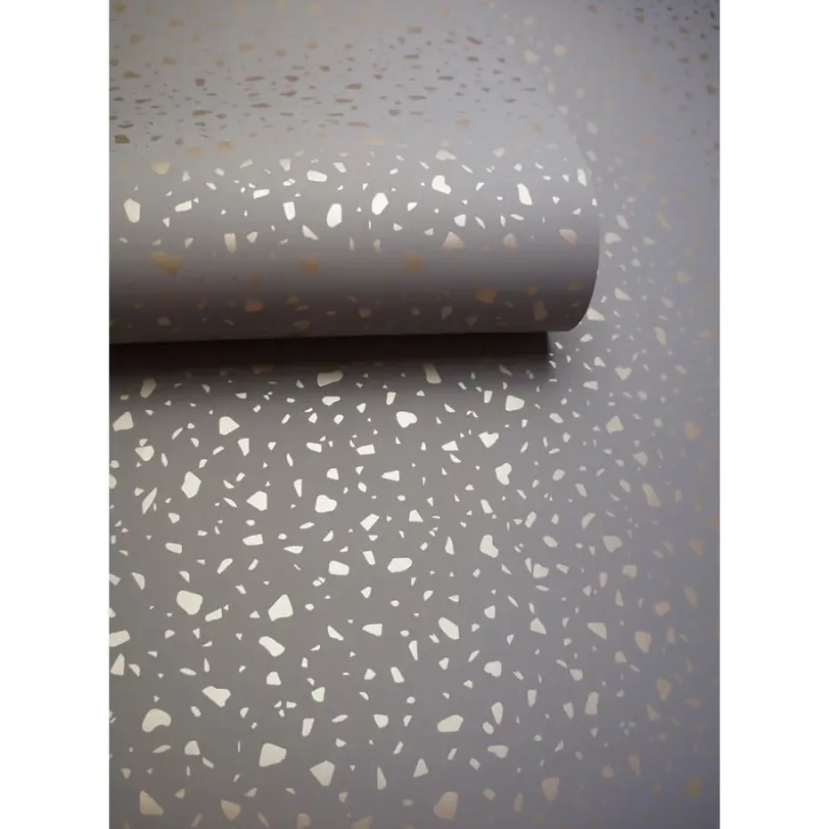Dutch Wallcoverings - Indulgence Terrazzo grey/rose/gold -0,53x10,05m