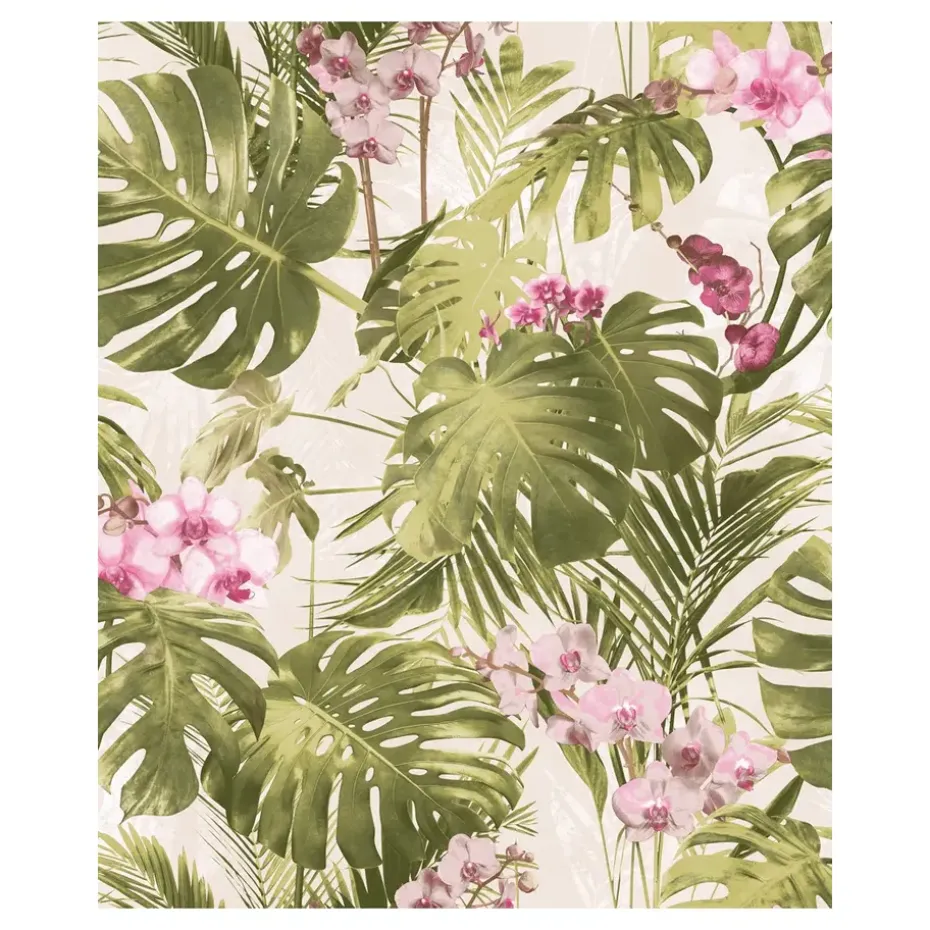 Dutch Wallcoverings - Myriad Paradiso groen/roze - 0,53x10,05m