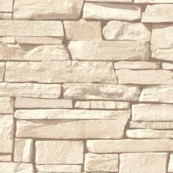 Dutch Wallcoverings - Nomad Dax steen beige - 0,53x10,05m