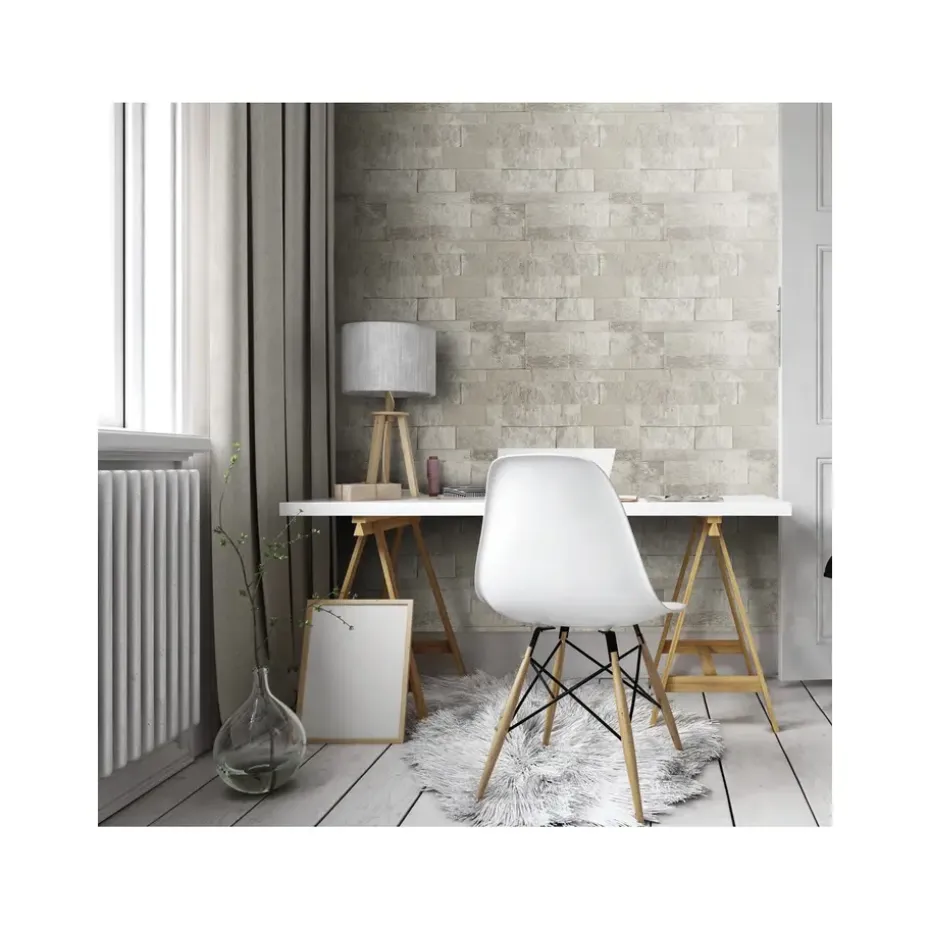Dutch Wallcoverings - Palma steen lichtbeige - 0,53x10,05m