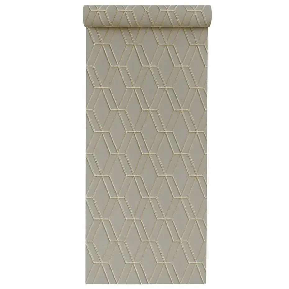 Dutch Wallcoverings - Wallstitch hexagonal grey - 0,53x10,05m