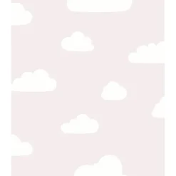 Dutch Wallcoverings behang - My Kingdom Clouds roze/wit - 0.53x10,05m
