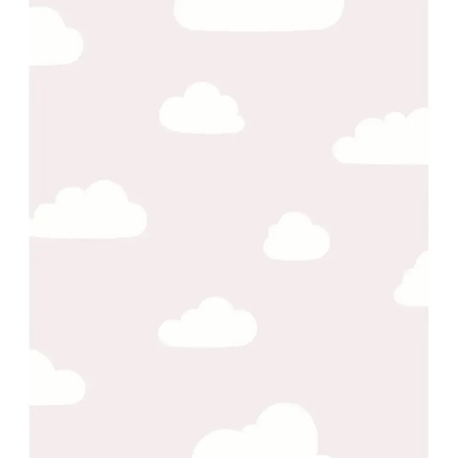 Dutch Wallcoverings behang - My Kingdom Clouds roze/wit - 0.53x10,05m