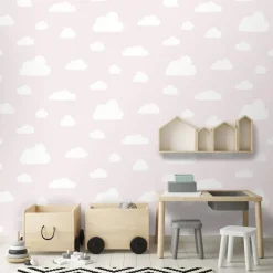 Dutch Wallcoverings behang - My Kingdom Clouds roze/wit - 0.53x10,05m