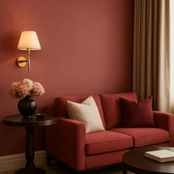 Dutch Wallcoverings Vliesbehang Linen & Textures uni - rood - 10,05m x 53cm