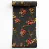 Dutch Wallcoverings Vliesbehang Fabric Touch flower - zwart - 10,05m x 53cm