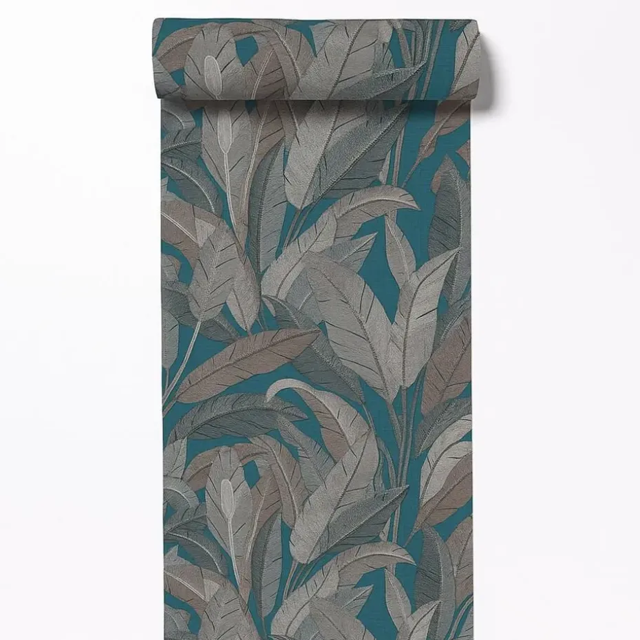 Dutch Wallcoverings Vliesbehang Renaissance leaves - blauw - 10,05m x 53cm