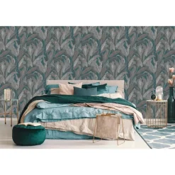 Dutch Wallcoverings Vliesbehang Renaissance leaves - blauw - 10,05m x 53cm