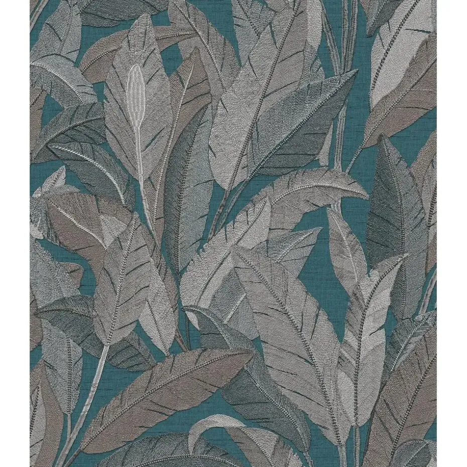 Dutch Wallcoverings Vliesbehang Renaissance leaves - blauw - 10,05m x 53cm