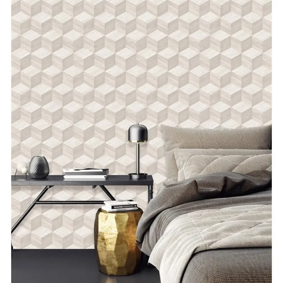 Dutch Wallcoverings Vliesbehang Renaissance natural cube - offwhite - 10m x 53cm