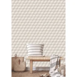 Dutch Wallcoverings Vliesbehang Renaissance natural cube - offwhite - 10m x 53cm