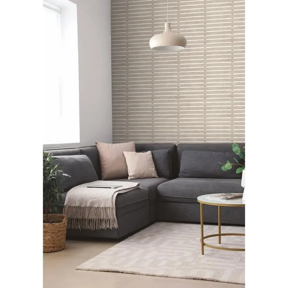 Dutch Wallcoverings Vliesbehang Artifice planken - beige/wit - 10,05m x 53cm