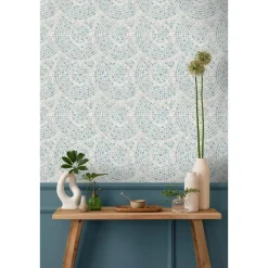 Dutch Wallcoverings Vliesbehang Artifice mozaïc tegel - grijs/petrol - 10mx53cm