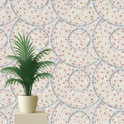 Dutch Wallcoverings Vliesbehang Artifice mozaïc tegel - beige/terra - 10m x 53cm