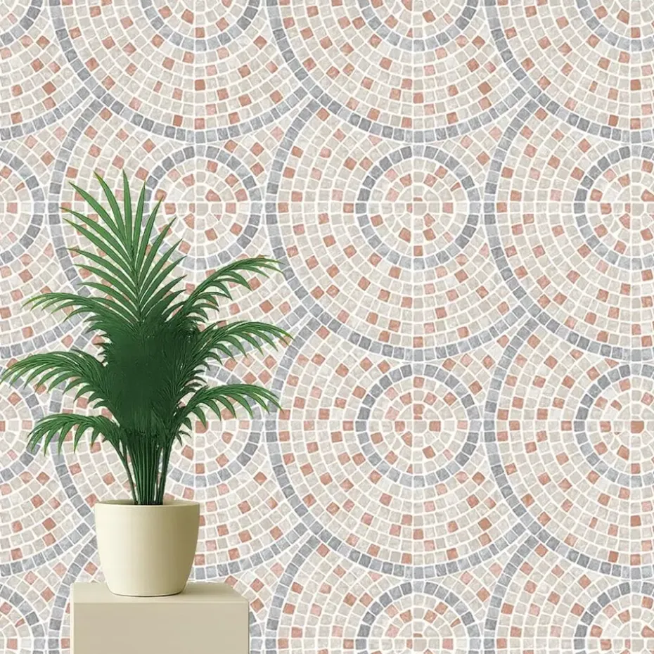 Dutch Wallcoverings Vliesbehang Artifice mozaïc tegel - beige/terra - 10m x 53cm