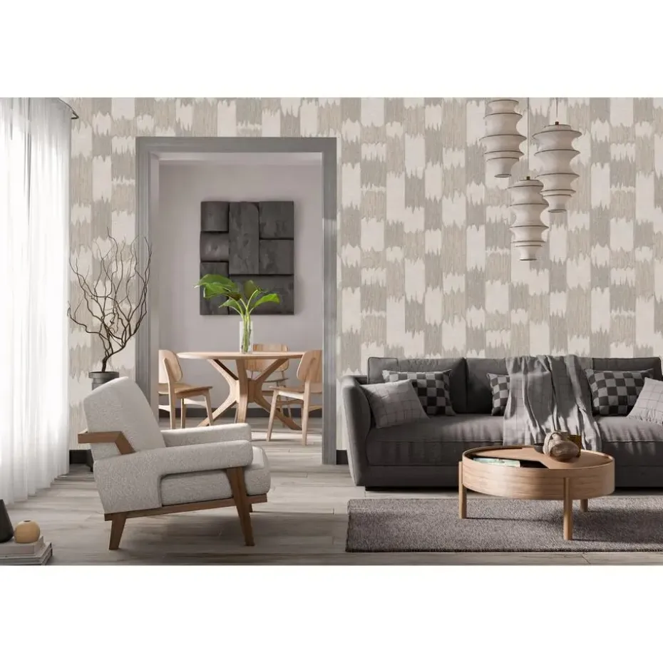 Dutch Wallcoverings Vliesbehang Renaissance textured loom - beige - 10m x 53cm