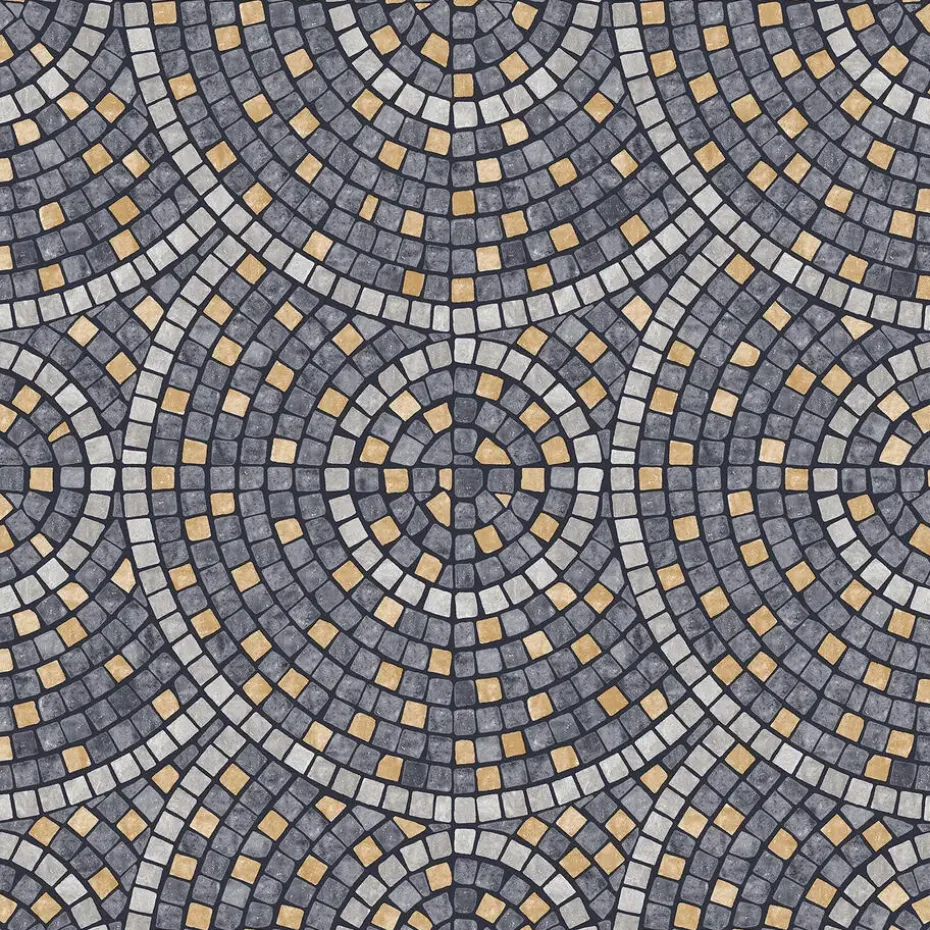 Dutch Wallcoverings Vliesbehang Artifice mozaïc tegel - grijs/oker - 10m x 53cm