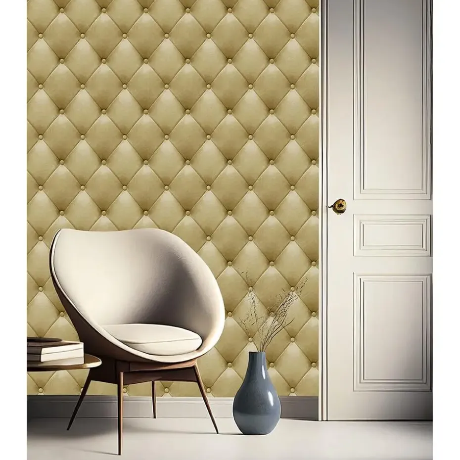 Dutch Wallcoverings Vliesbehang Artifice kapiton - oker - 10,05m x 53cm