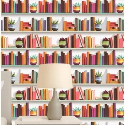 Dutch Wallcoverings Vliesbehang Artifice boeken/planken - grijs - 10,05m x 53cm