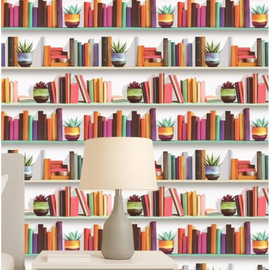 Dutch Wallcoverings Vliesbehang Artifice boeken/planken - grijs - 10,05m x 53cm