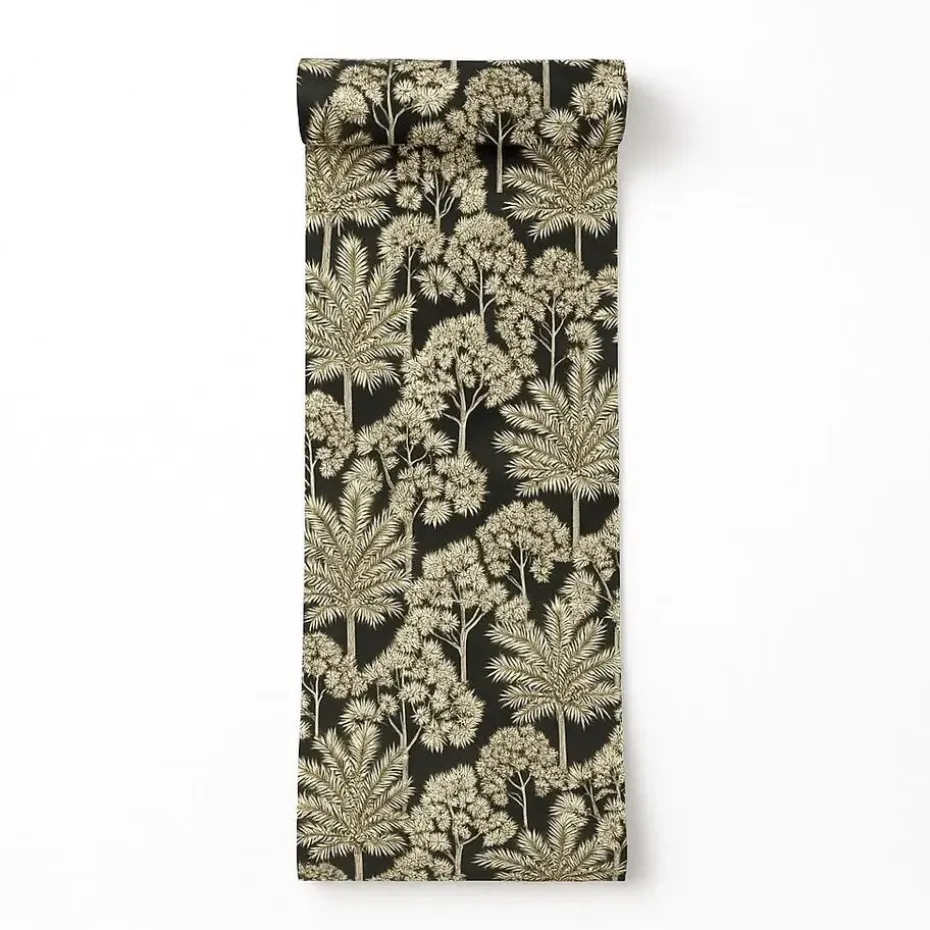 Dutch Wallcoverings Vliesbehang Arcadia palm forest - zwart - 10,05m x 53cm