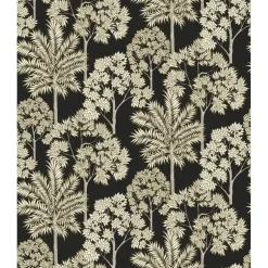 Dutch Wallcoverings Vliesbehang Arcadia palm forest - zwart - 10,05m x 53cm