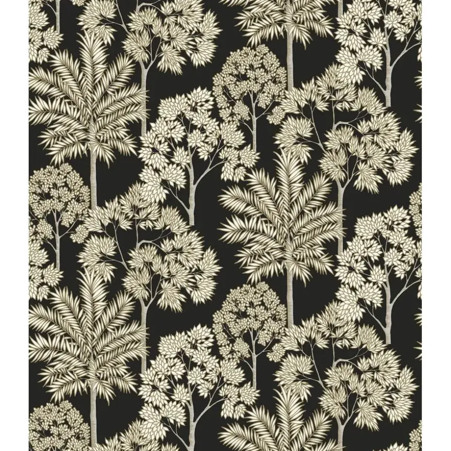 Dutch Wallcoverings Vliesbehang Arcadia palm forest - zwart - 10,05m x 53cm