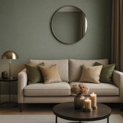 Dutch Wallcoverings Vliesbehang Linen & Textures uni - groen - 10,05m x 53cm